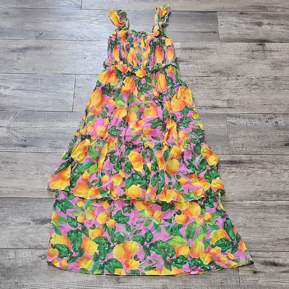 FARM Rio Orange Sunset Maxi Dress New with tags